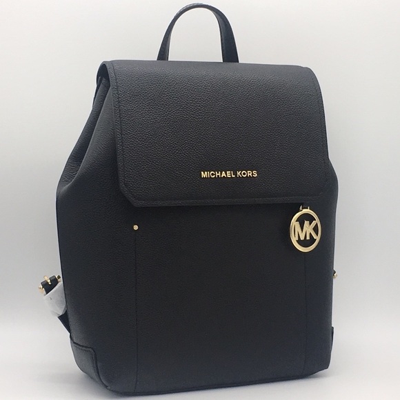 MICHAEL KORS HAYES MEDIUM BACKPACK BLACK LEATHER - Picture 6 of 16